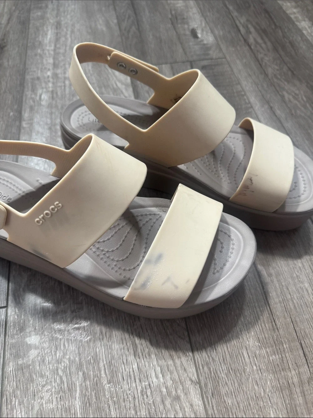 CROCS Women's Beige Slingback Sandals
